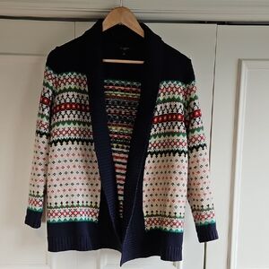 Tabots Fair Isle Open Front Cardigan Sweater